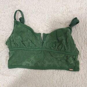 PINK Victoria's Secret Forest Green Lace Bralette